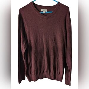 Croft & Barrow Men's Maroon V-Neck Sweater L